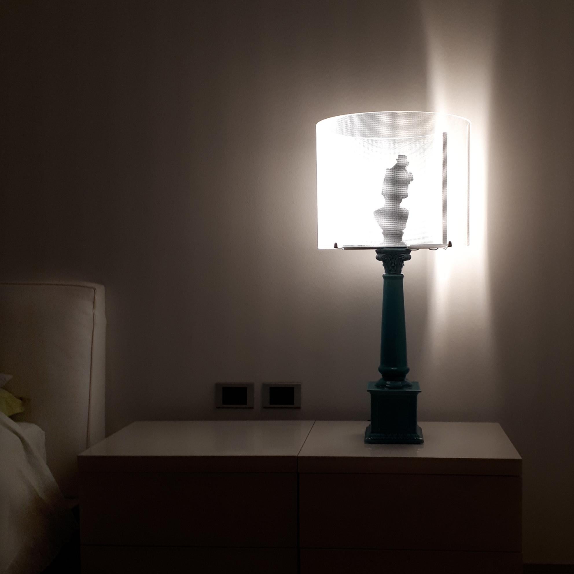 Moderne Lampe à touches Ermes, turquoise en vente