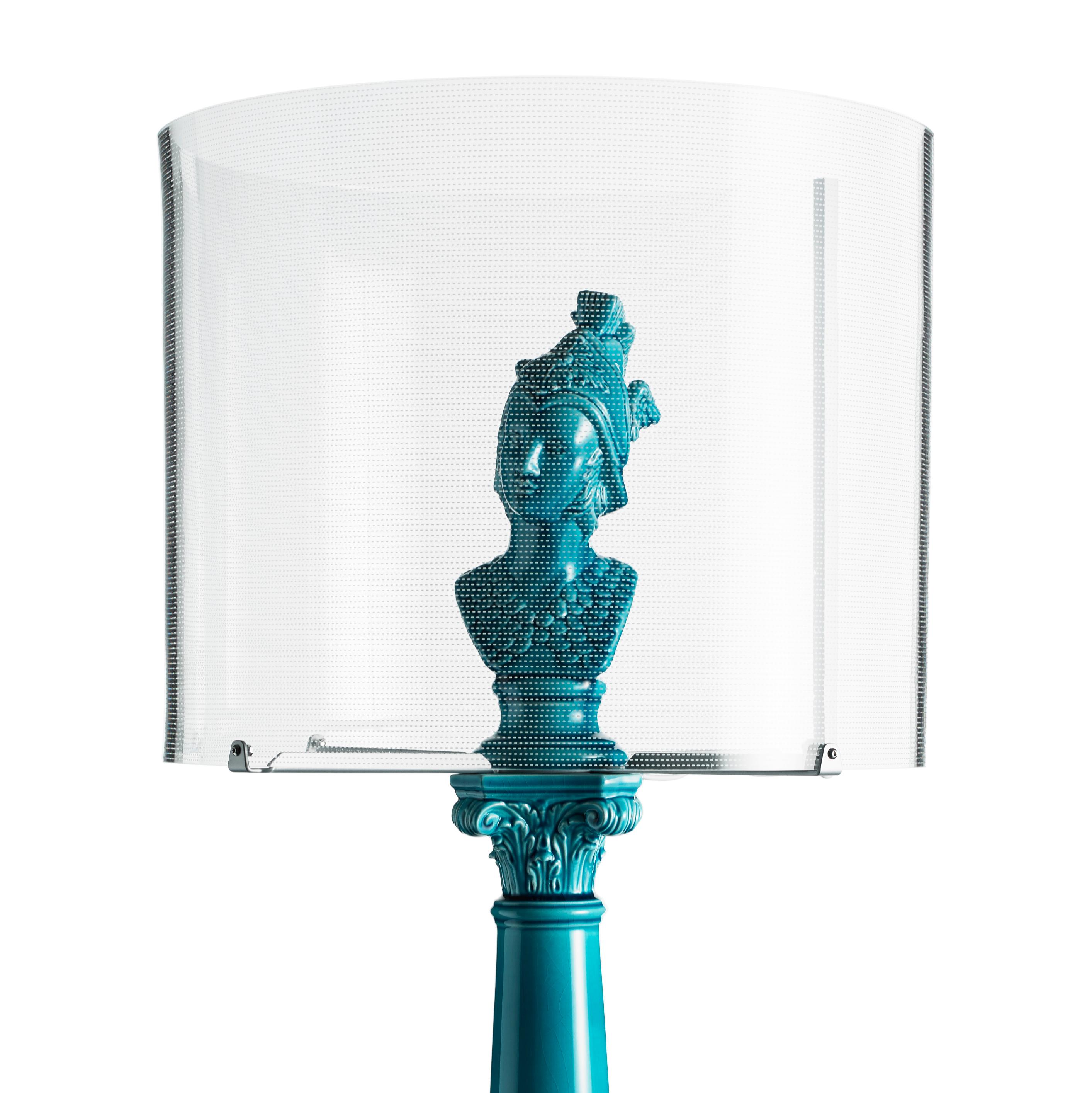 Ermes Touch Lamp, Turquoise In New Condition For Sale In Mantova, MN