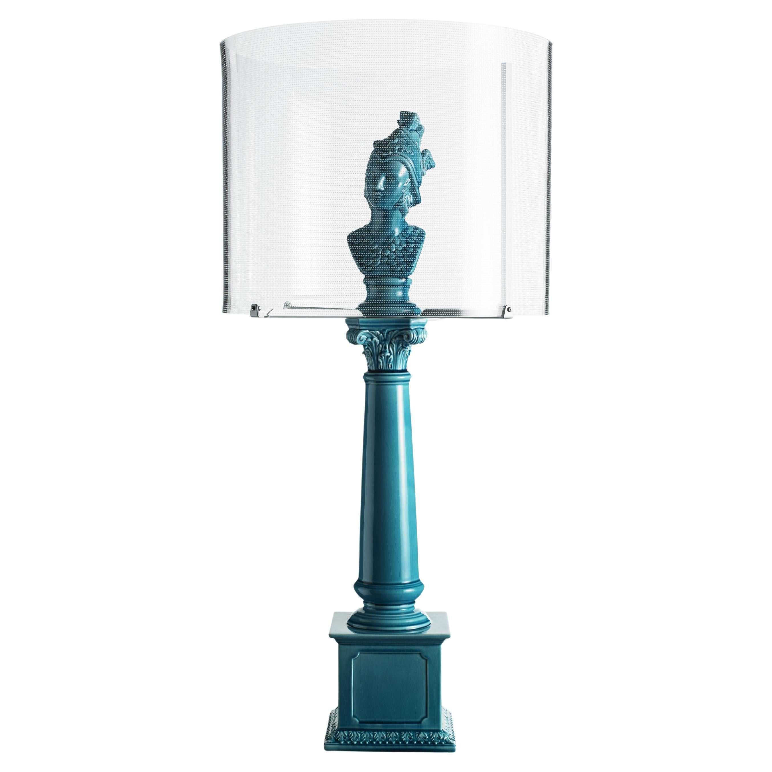 Ermes Touch Lamp, Turquoise For Sale