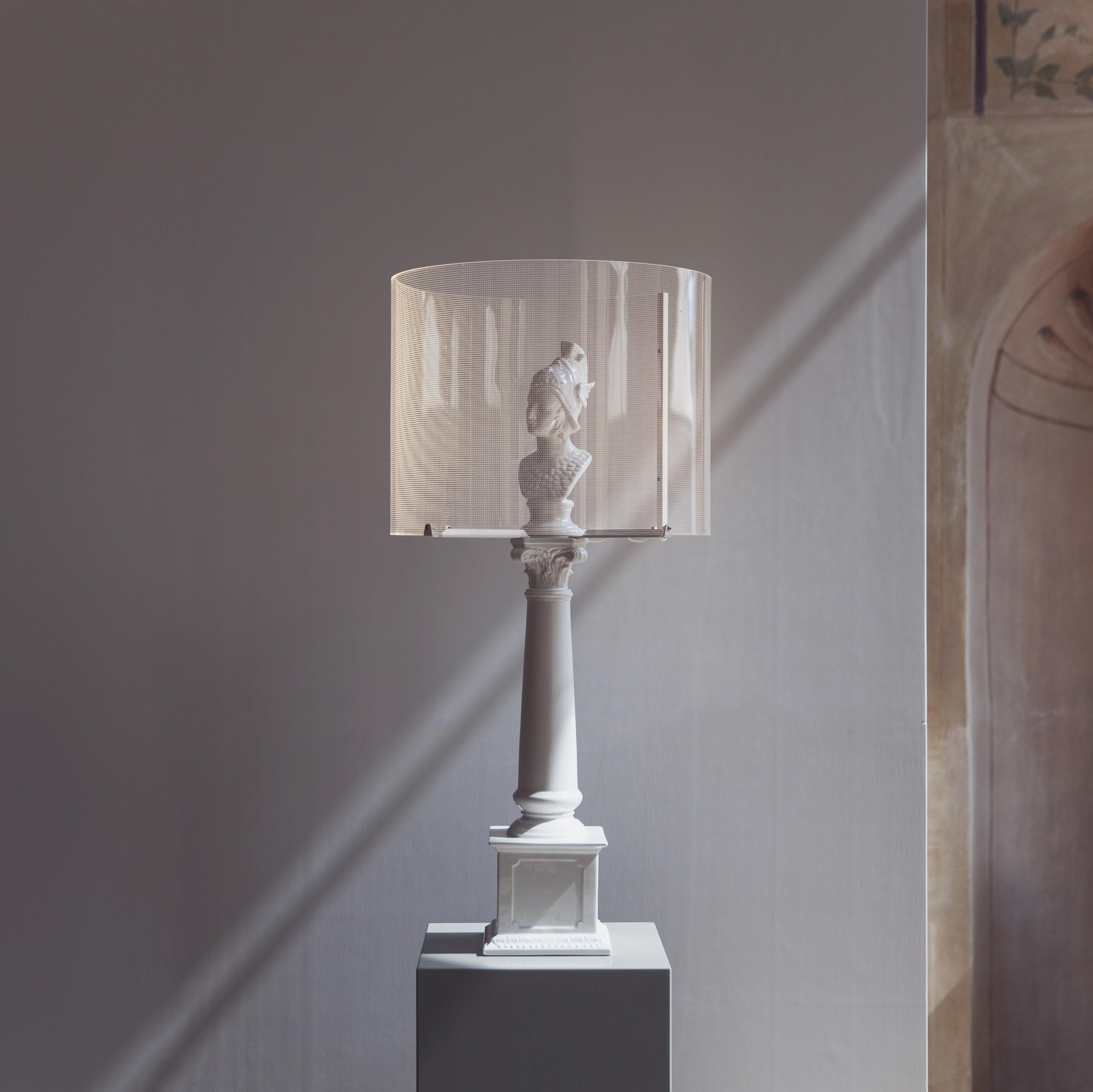 Italian Ermes Touch Lamp, White For Sale
