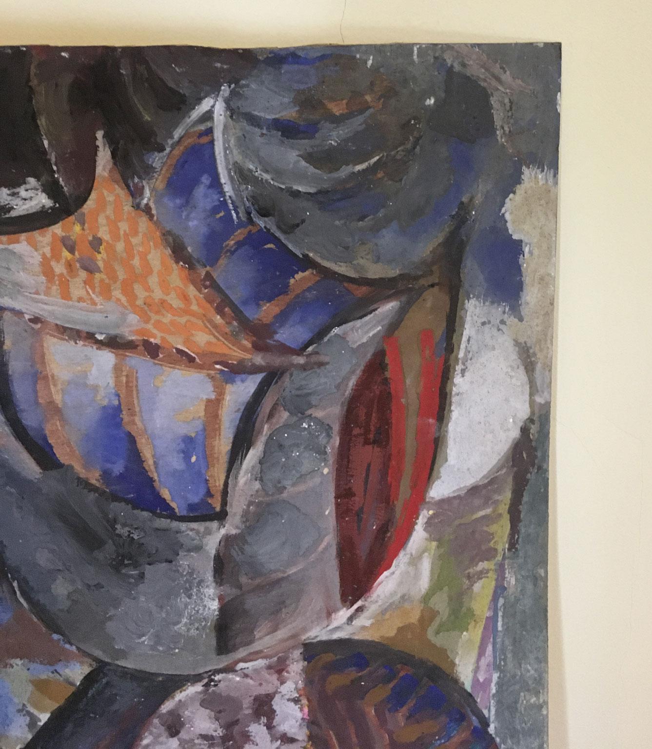 1954 Italia Pintura Abstracta Bienal de Venecia Obra especial de Ermete Lancini en venta 9