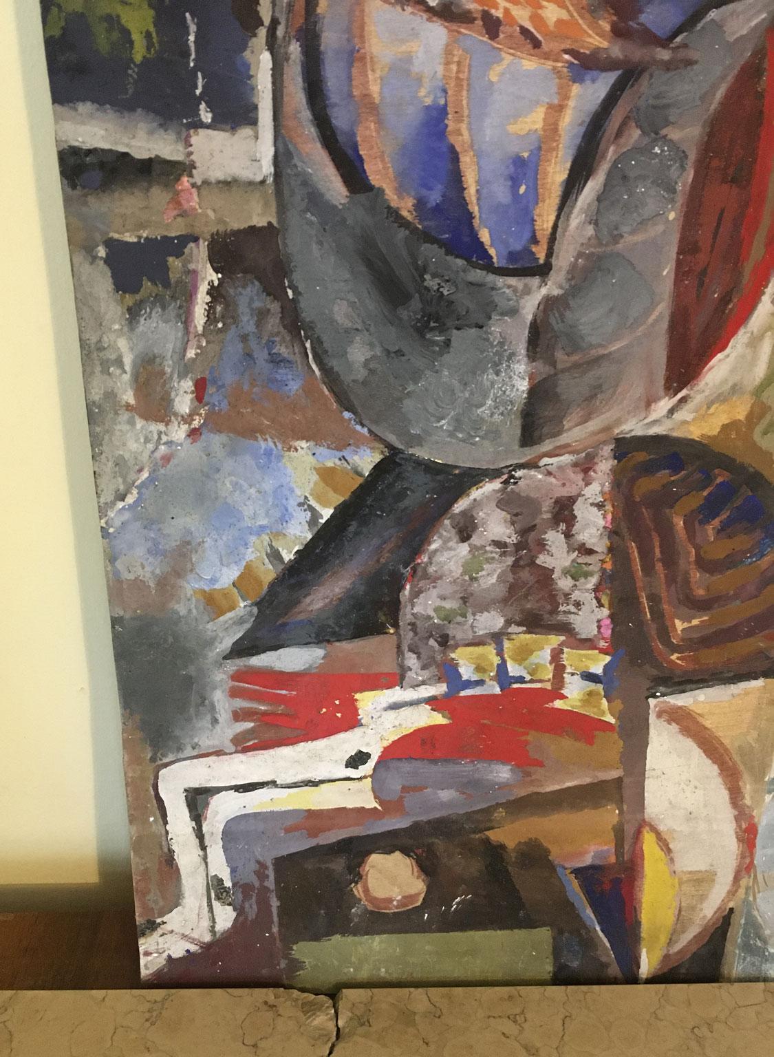 1954 Italia Pintura Abstracta Bienal de Venecia Obra especial de Ermete Lancini en venta 11
