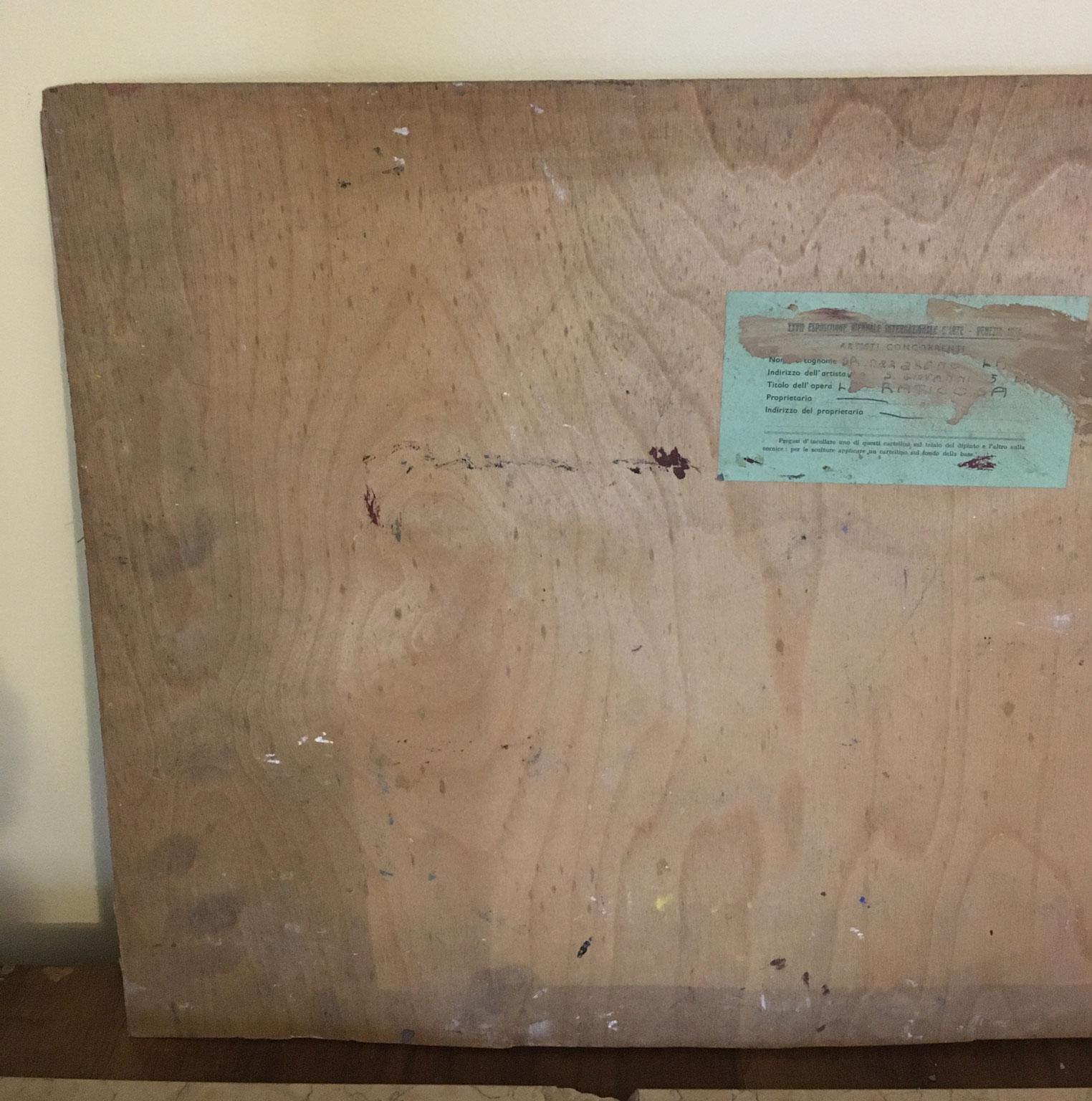 1954 Italia Pintura Abstracta Bienal de Venecia Obra especial de Ermete Lancini en venta 12