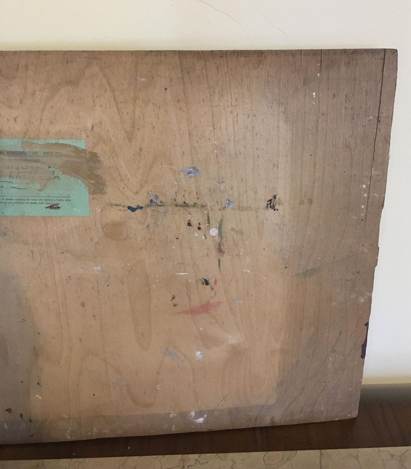 1954 Italia Pintura Abstracta Bienal de Venecia Obra especial de Ermete Lancini en venta 13