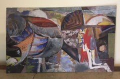 1954 Italia Pintura Abstracta Bienal de Venecia Obra especial de Ermete Lancini