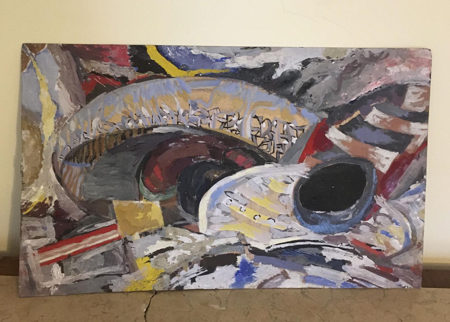 1954 Italia Pintura Abstracta Bienal de Venecia Obra especial de Ermete Lancini en venta 2