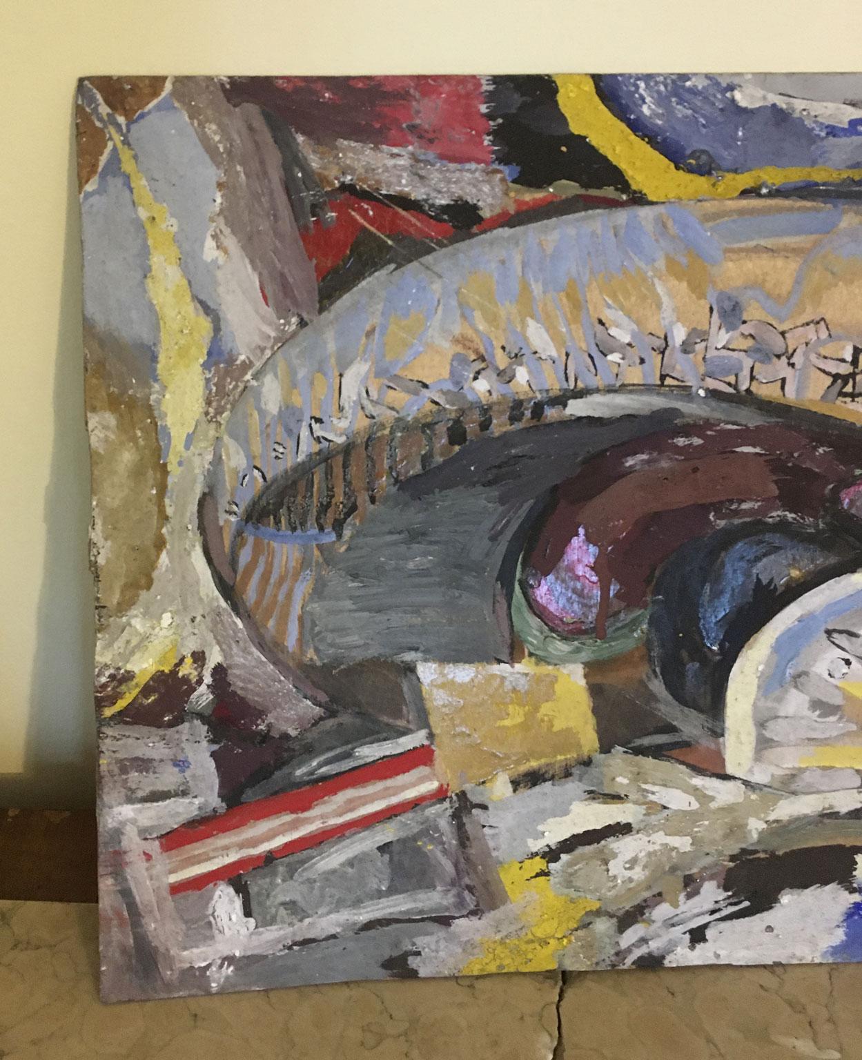 1954 Italia Pintura Abstracta Bienal de Venecia Obra especial de Ermete Lancini en venta 3