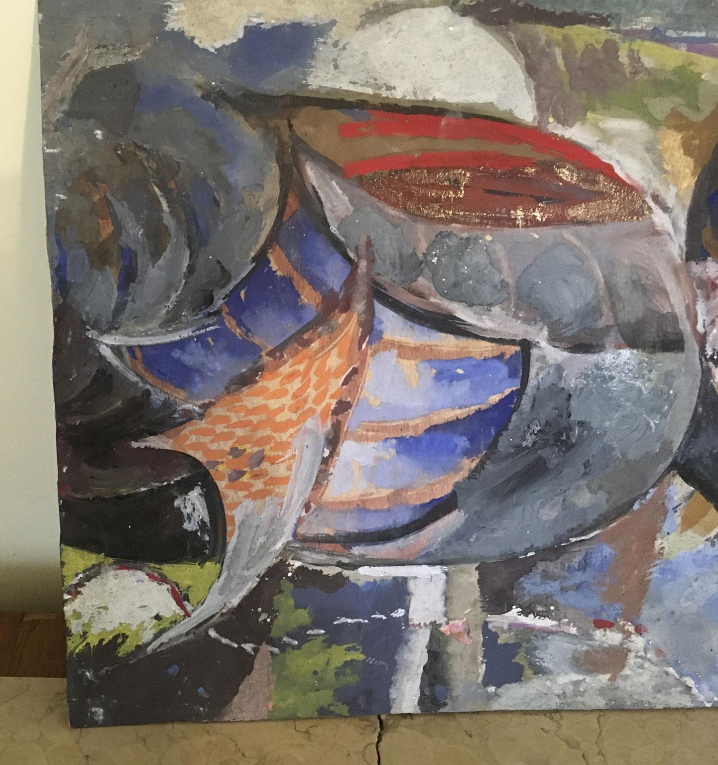 1954 Italia Pintura Abstracta Bienal de Venecia Obra especial de Ermete Lancini en venta 3