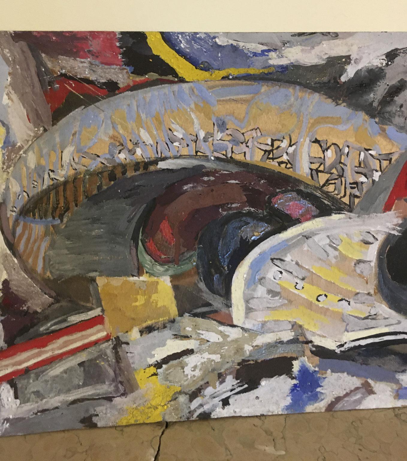 1954 Italia Pintura Abstracta Bienal de Venecia Obra especial de Ermete Lancini en venta 5