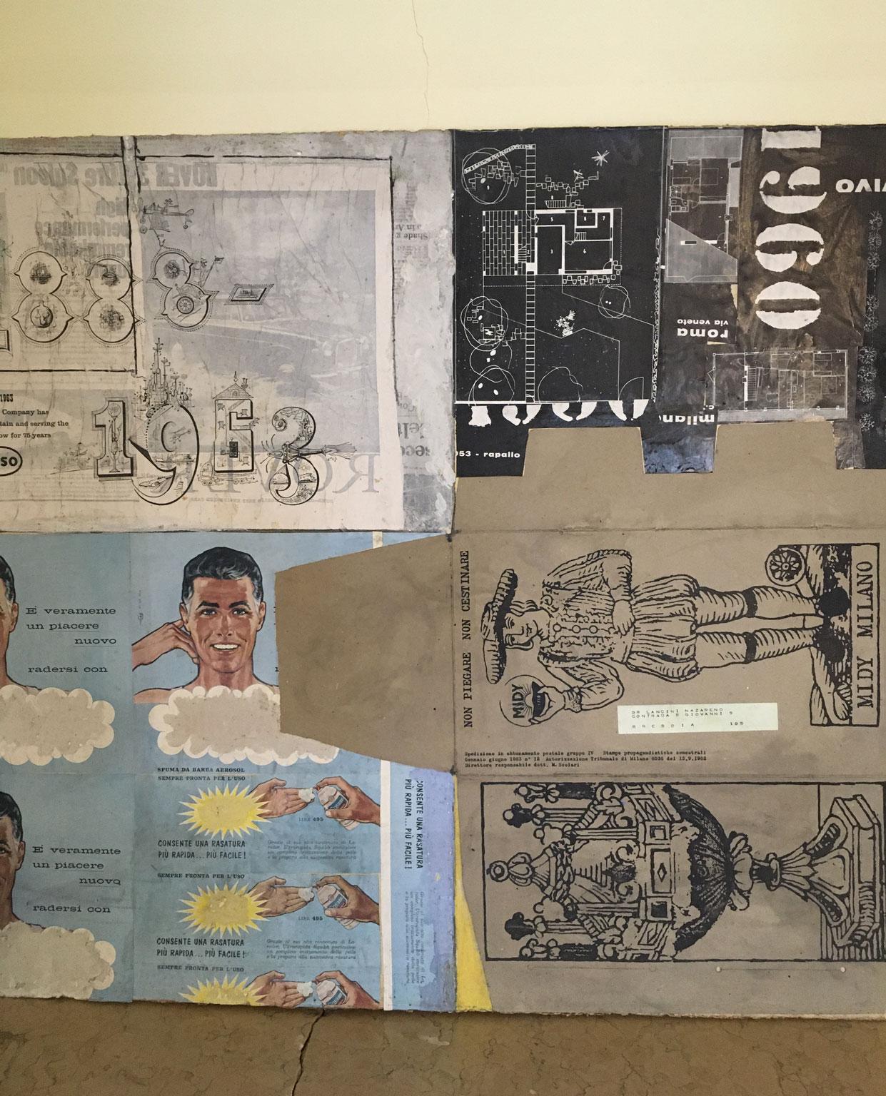 1960 Peinture abstraite et collage de papier d'Ermete Lancini en vente 12