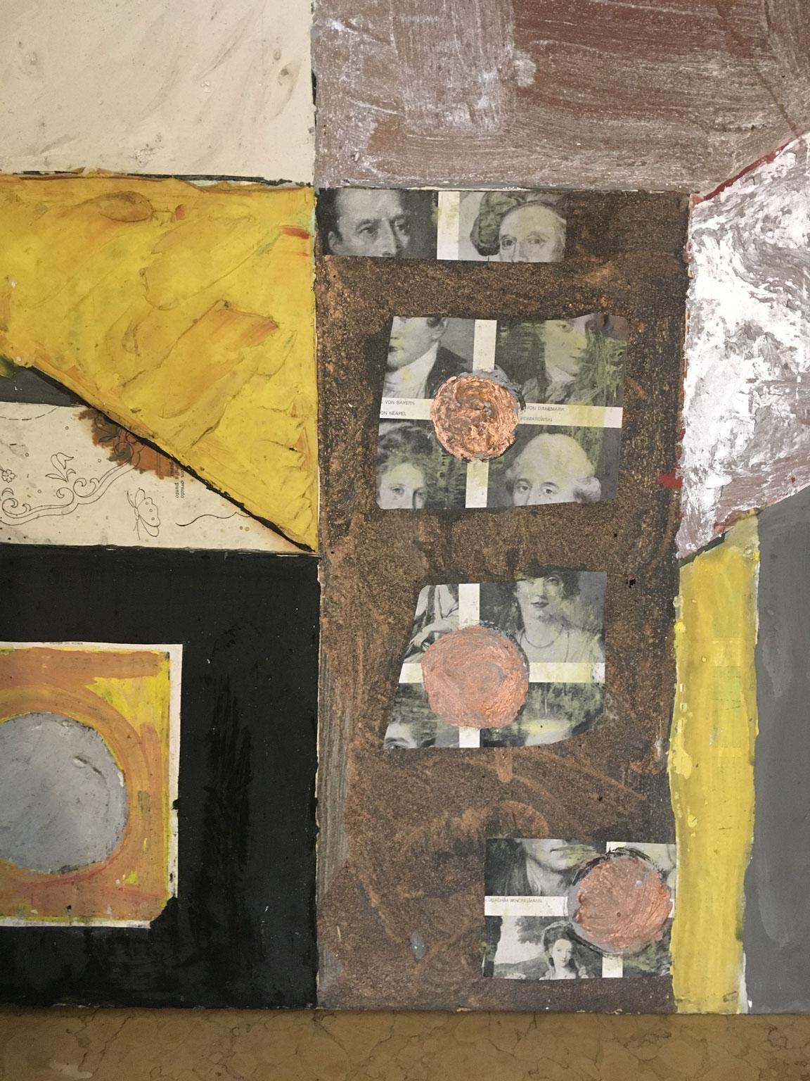 1960 Abstract Painting and Paper Collage Ermete by Ermete Lancini  For Sale 9