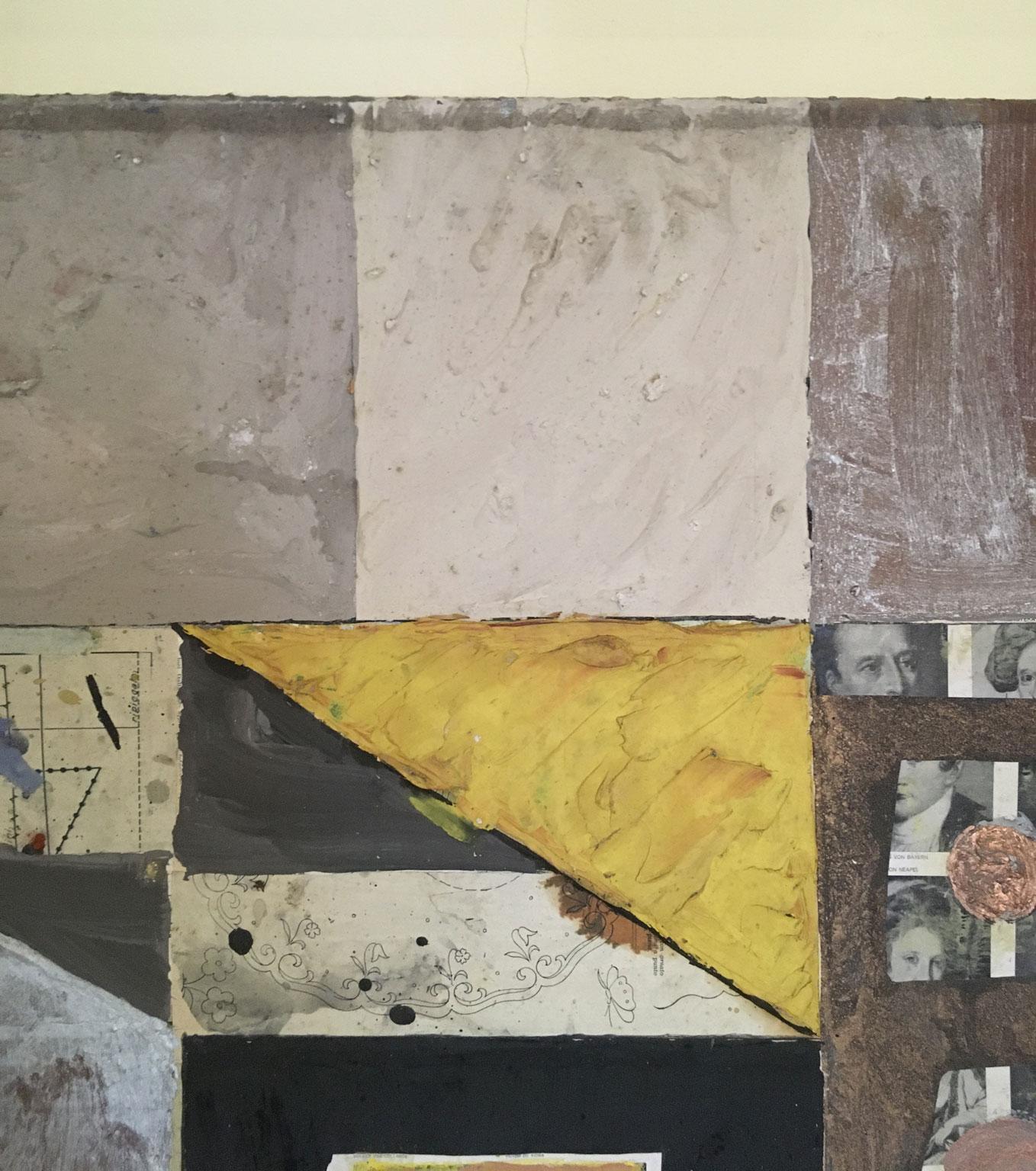 1960 Abstract Painting and Paper Collage Ermete by Ermete Lancini  For Sale 5