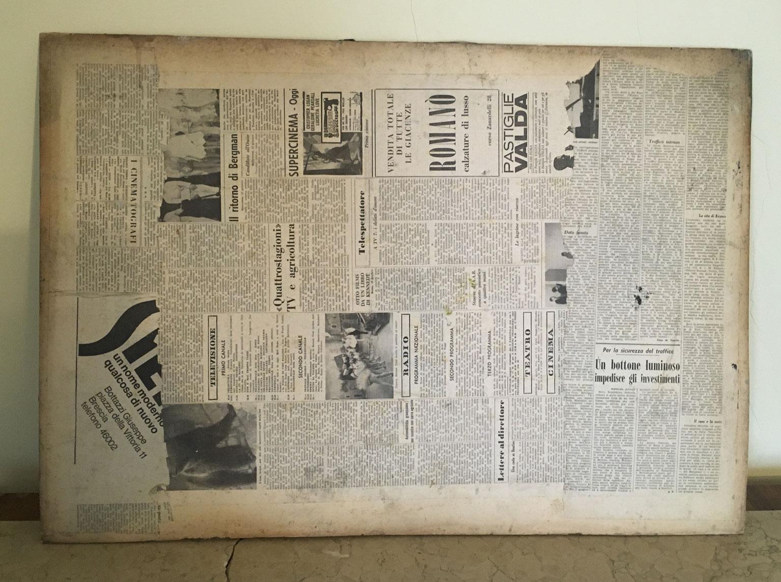 1960 Italie Peinture abstraite et collage de papier par Ermete Lancini en vente 12