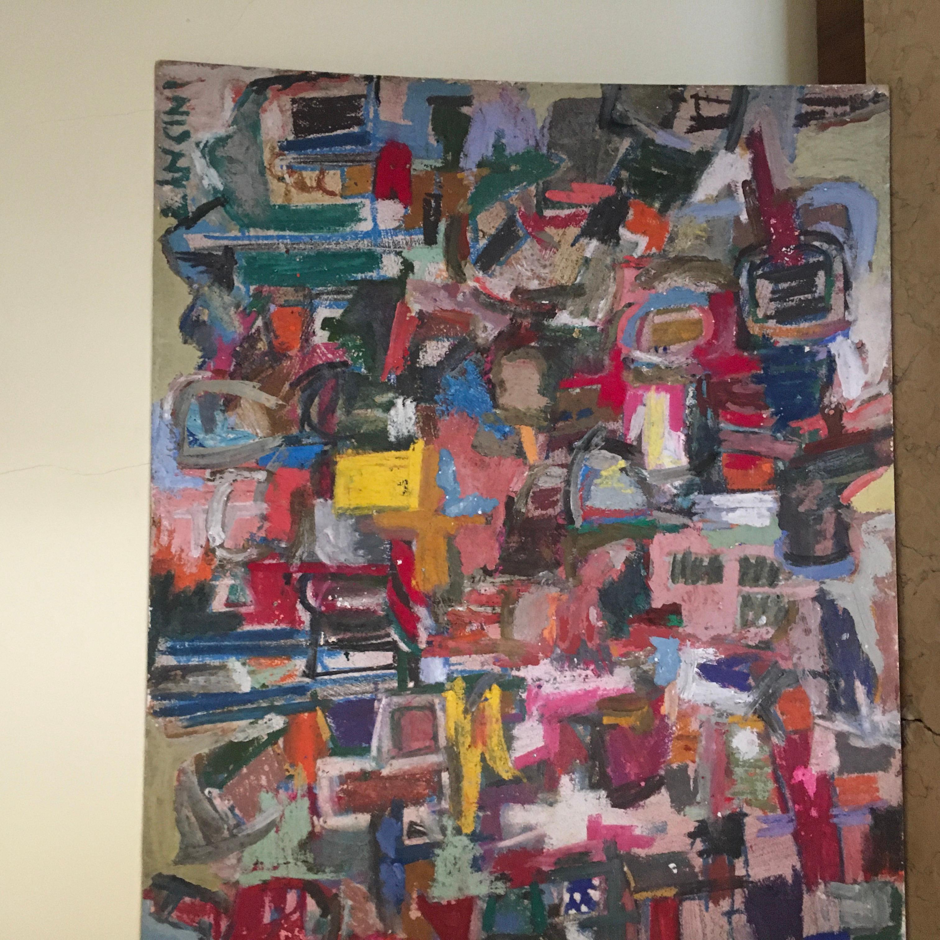 1960 Italia Pintura abstracta de Ermete Lancini en venta 13