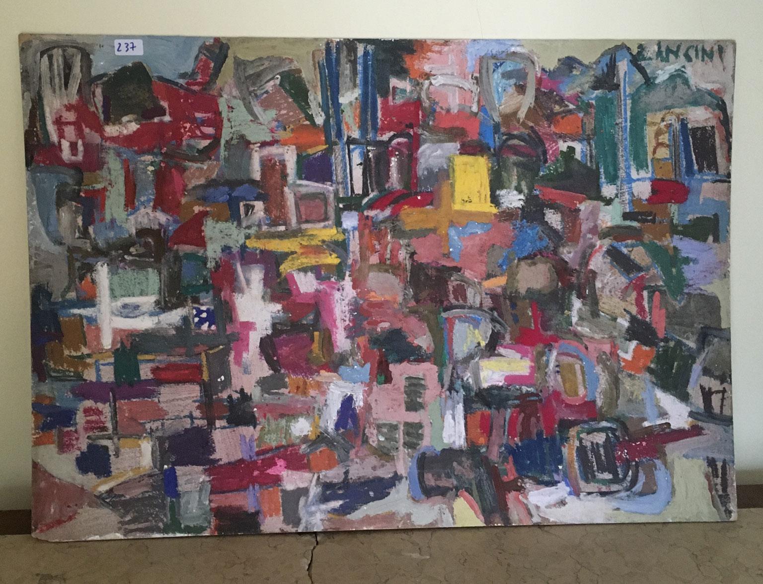1960 Italia Pintura abstracta de Ermete Lancini en venta 2