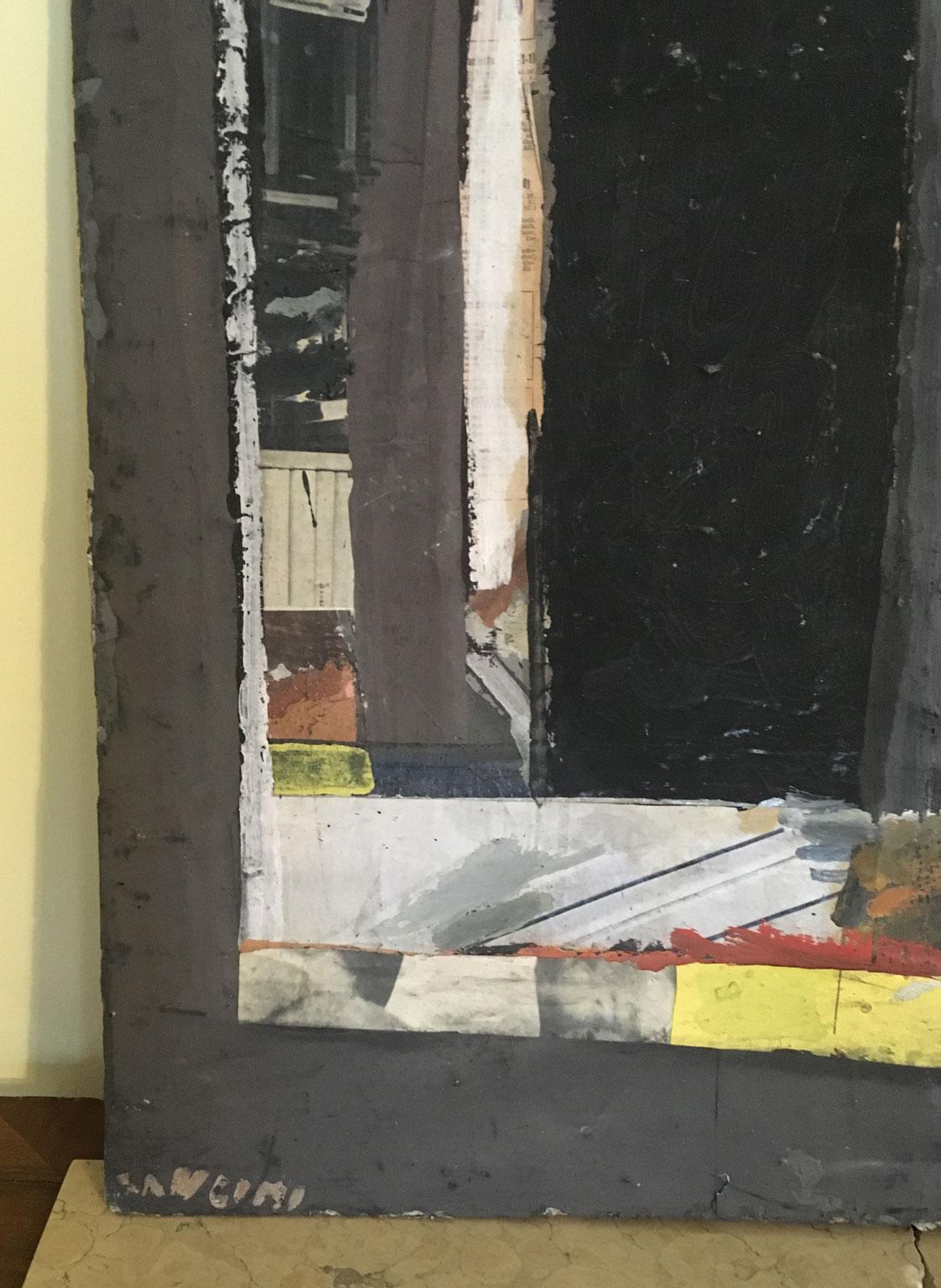 1962 Italia Pintura abstracta y collage de papel de Ermete Lancini en venta 4