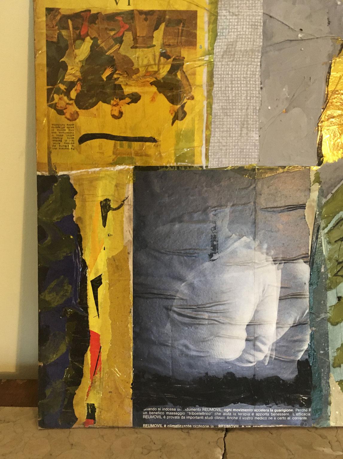 1965 Italie Peinture abstraite et collage de papier par Ermete Lancini en vente 11