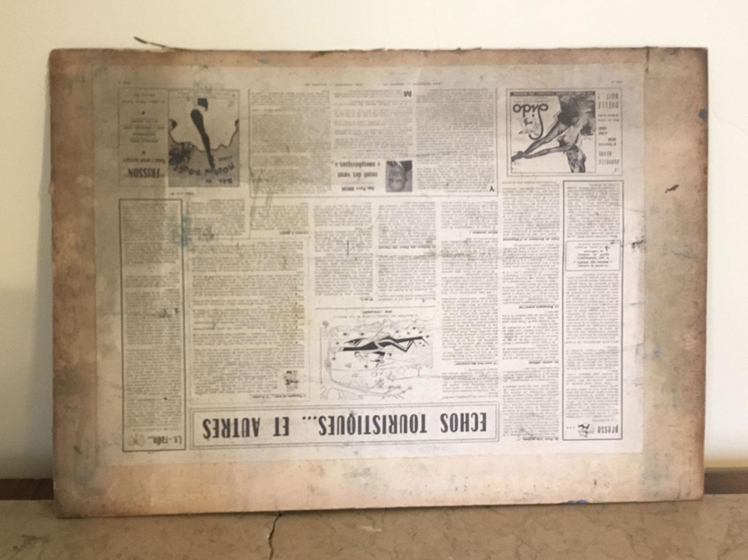 1965 Italie Peinture abstraite et collage de papier par Ermete Lancini en vente 13