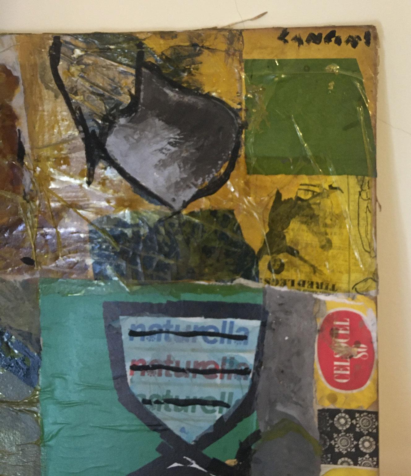 1965 Italie Peinture abstraite et collage de papier par Ermete Lancini en vente 3