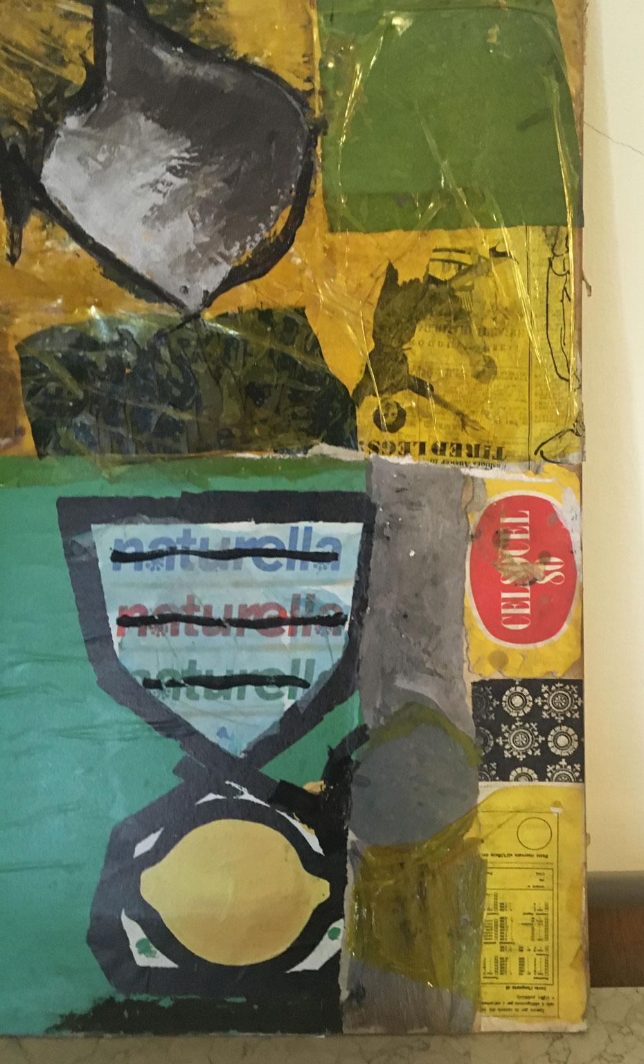 1965 Italie Peinture abstraite et collage de papier par Ermete Lancini en vente 5