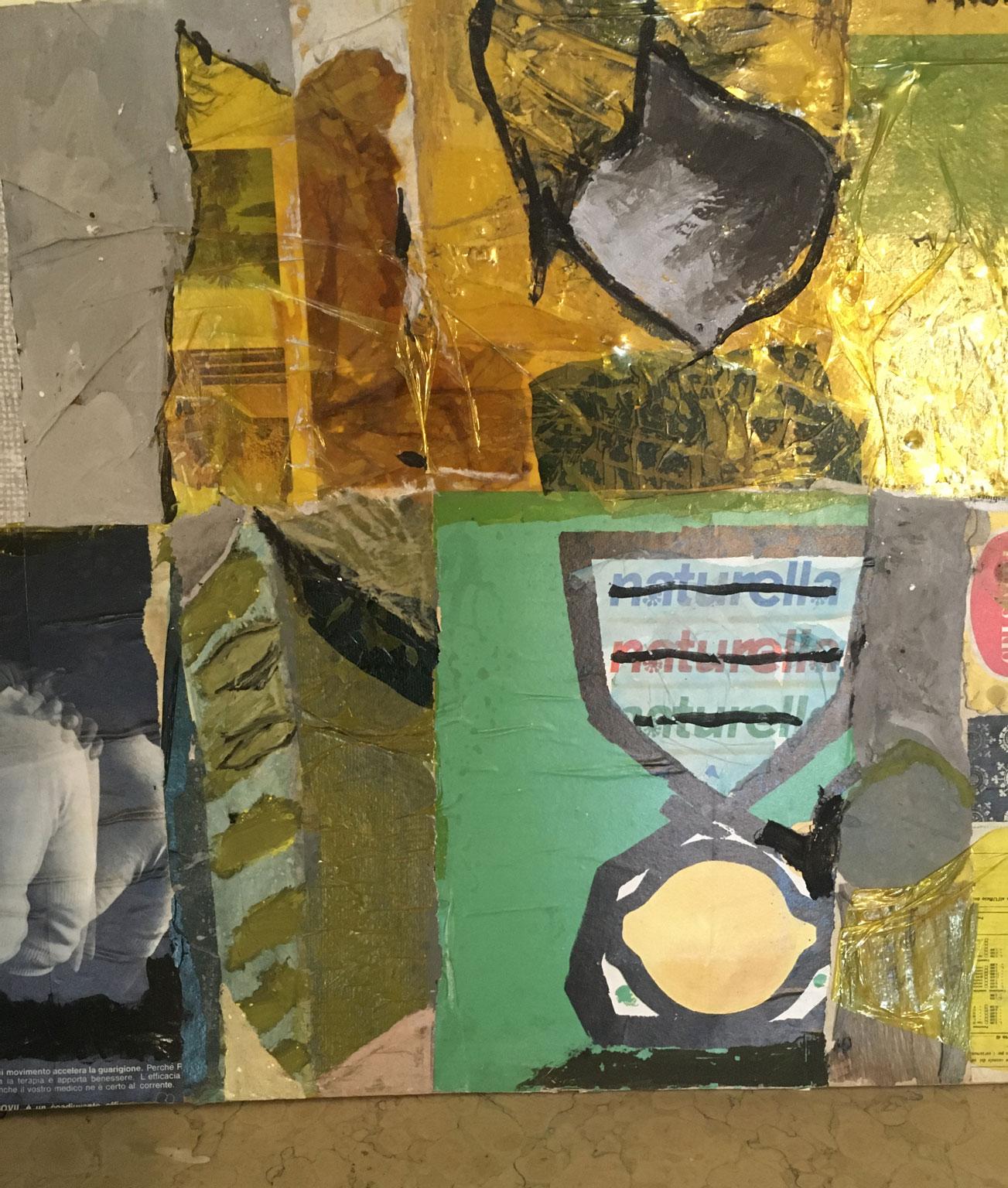 1965 Italie Peinture abstraite et collage de papier par Ermete Lancini en vente 6