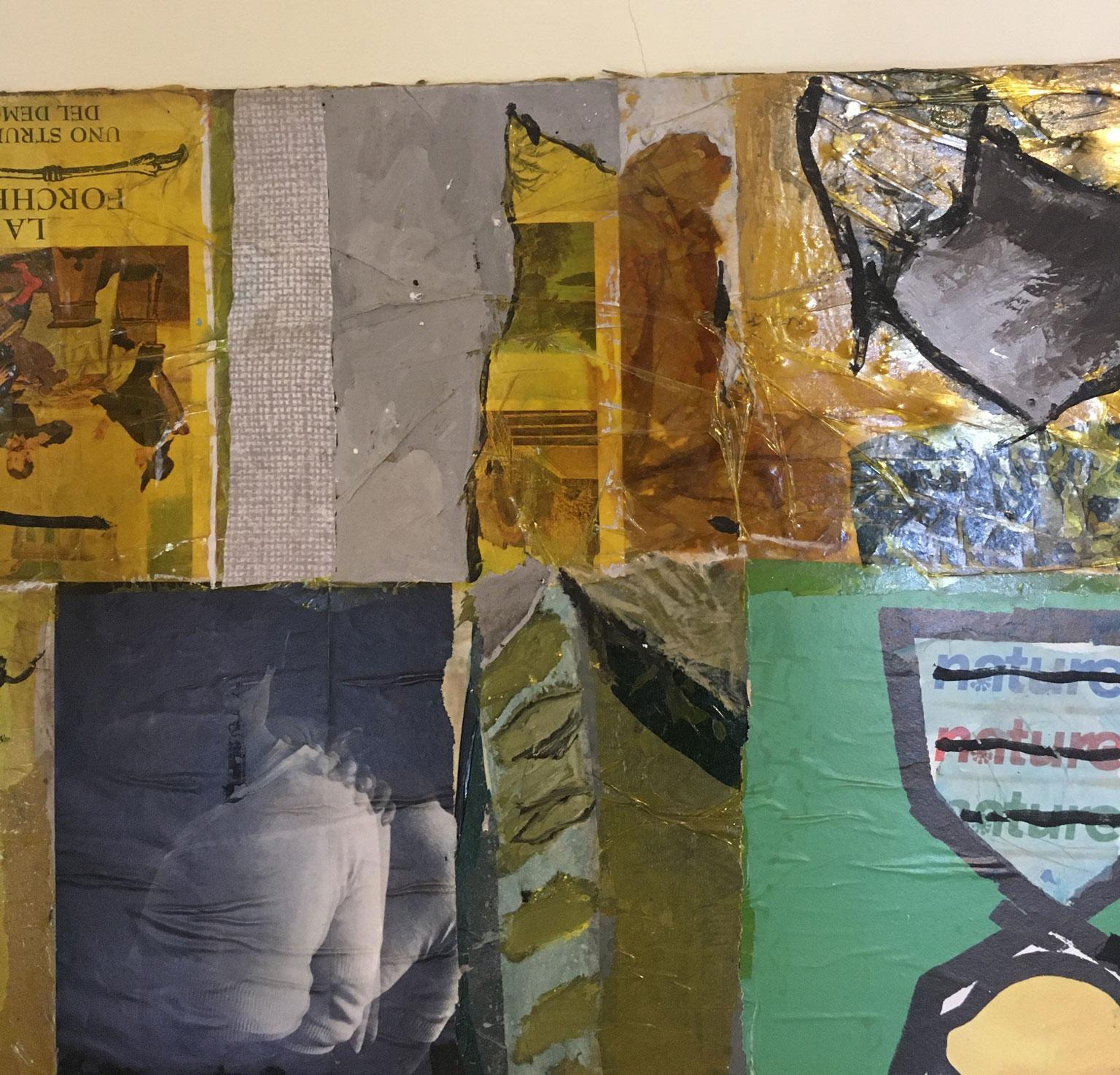 1965 Italie Peinture abstraite et collage de papier par Ermete Lancini en vente 7