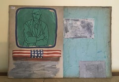 Vintage 1966 Italy Abstract Collage Painting  by Ermete Lancini