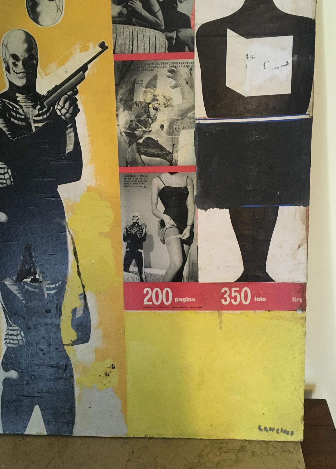 1966 Italie Peinture abstraite et collage de papier par Ermete Lancini en vente 9