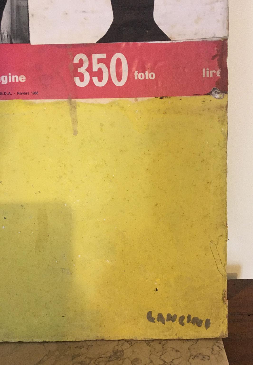 1966 Italie Peinture abstraite et collage de papier par Ermete Lancini en vente 10