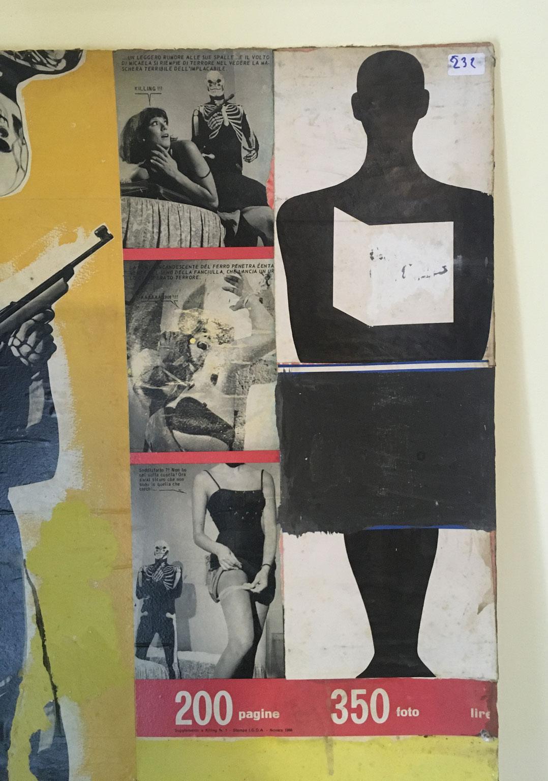1966 Italie Peinture abstraite et collage de papier par Ermete Lancini en vente 11