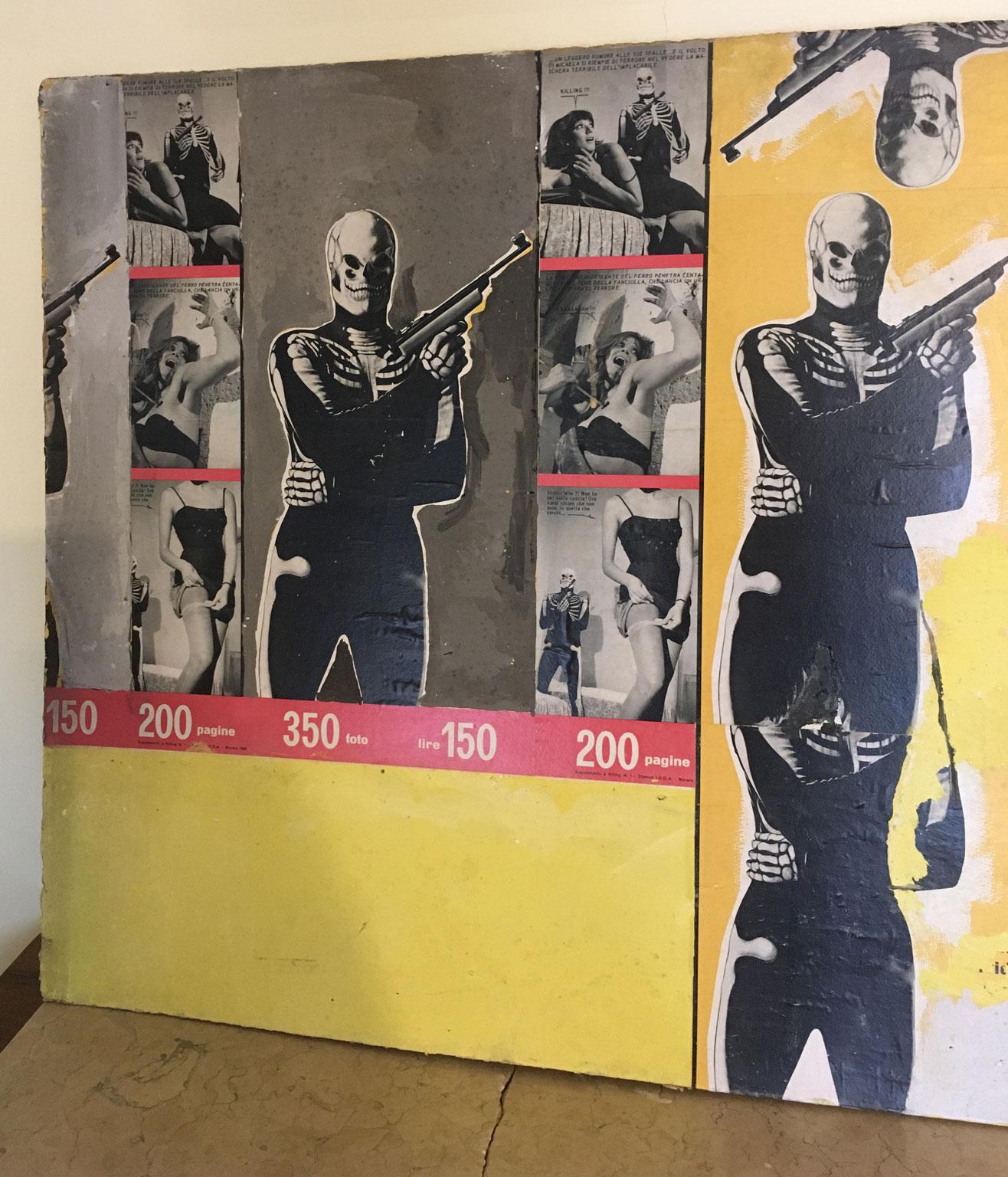 1966 Italie Peinture abstraite et collage de papier par Ermete Lancini en vente 13