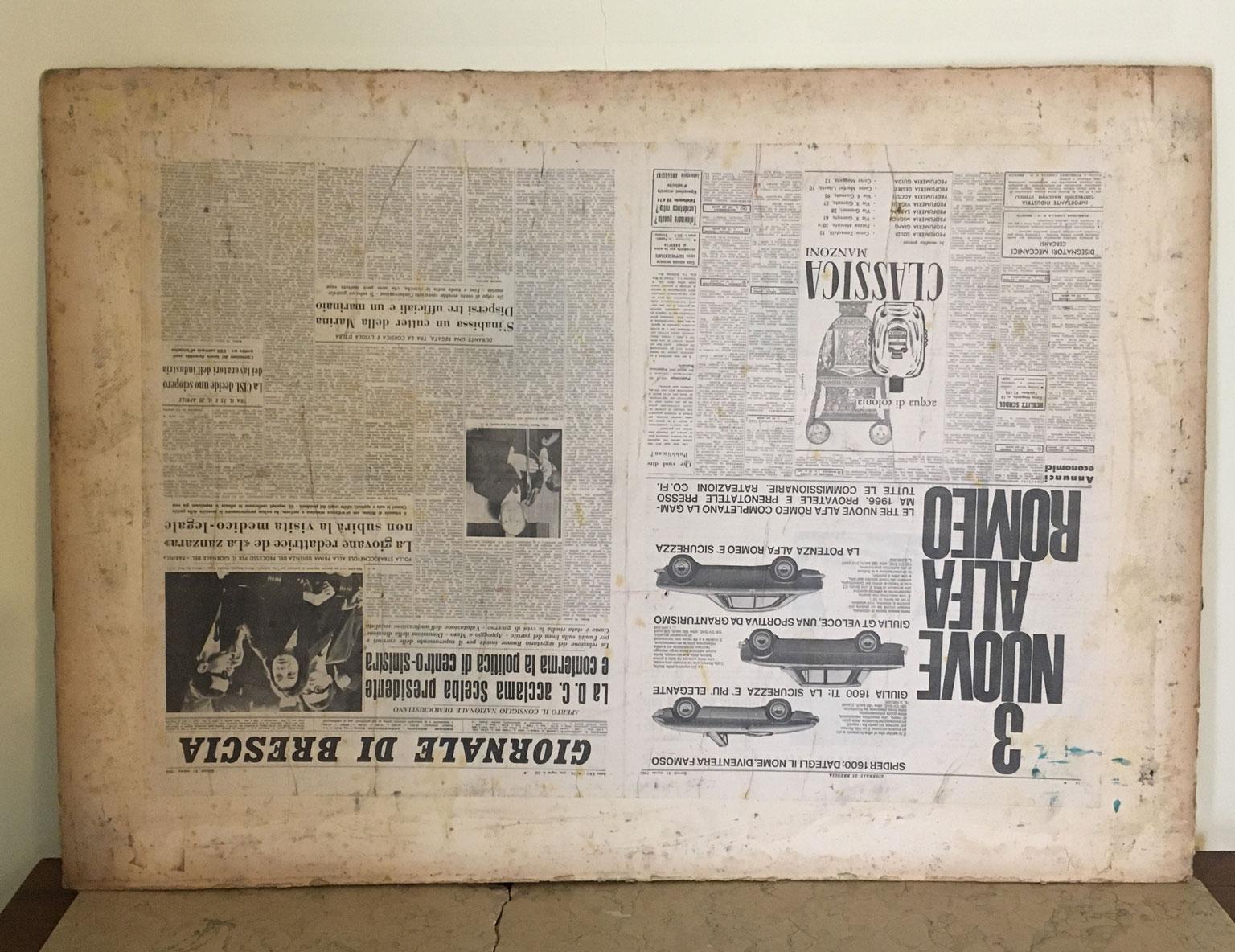 1966 Italie Peinture abstraite et collage de papier par Ermete Lancini en vente 15