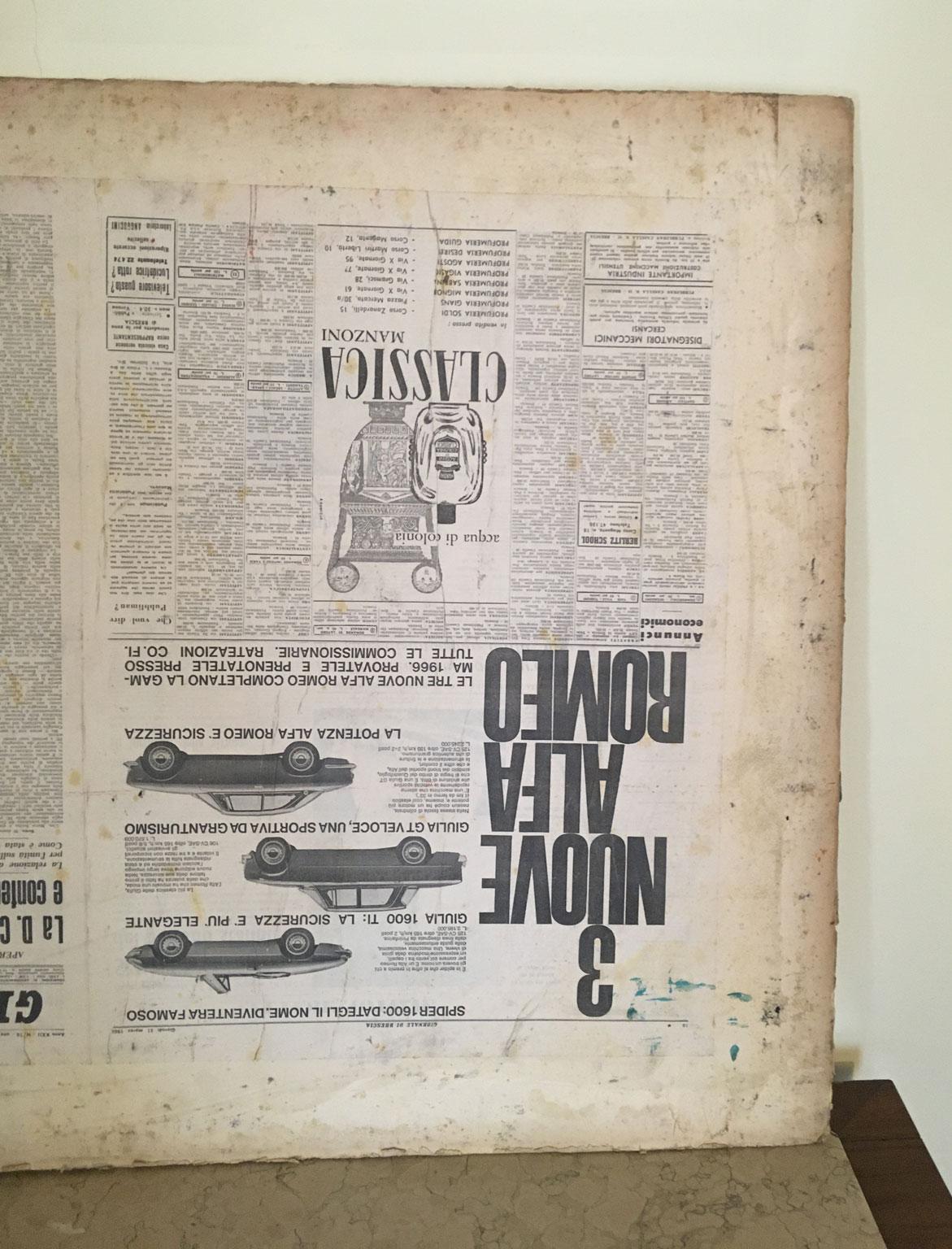 1966 Italie Peinture abstraite et collage de papier par Ermete Lancini en vente 18