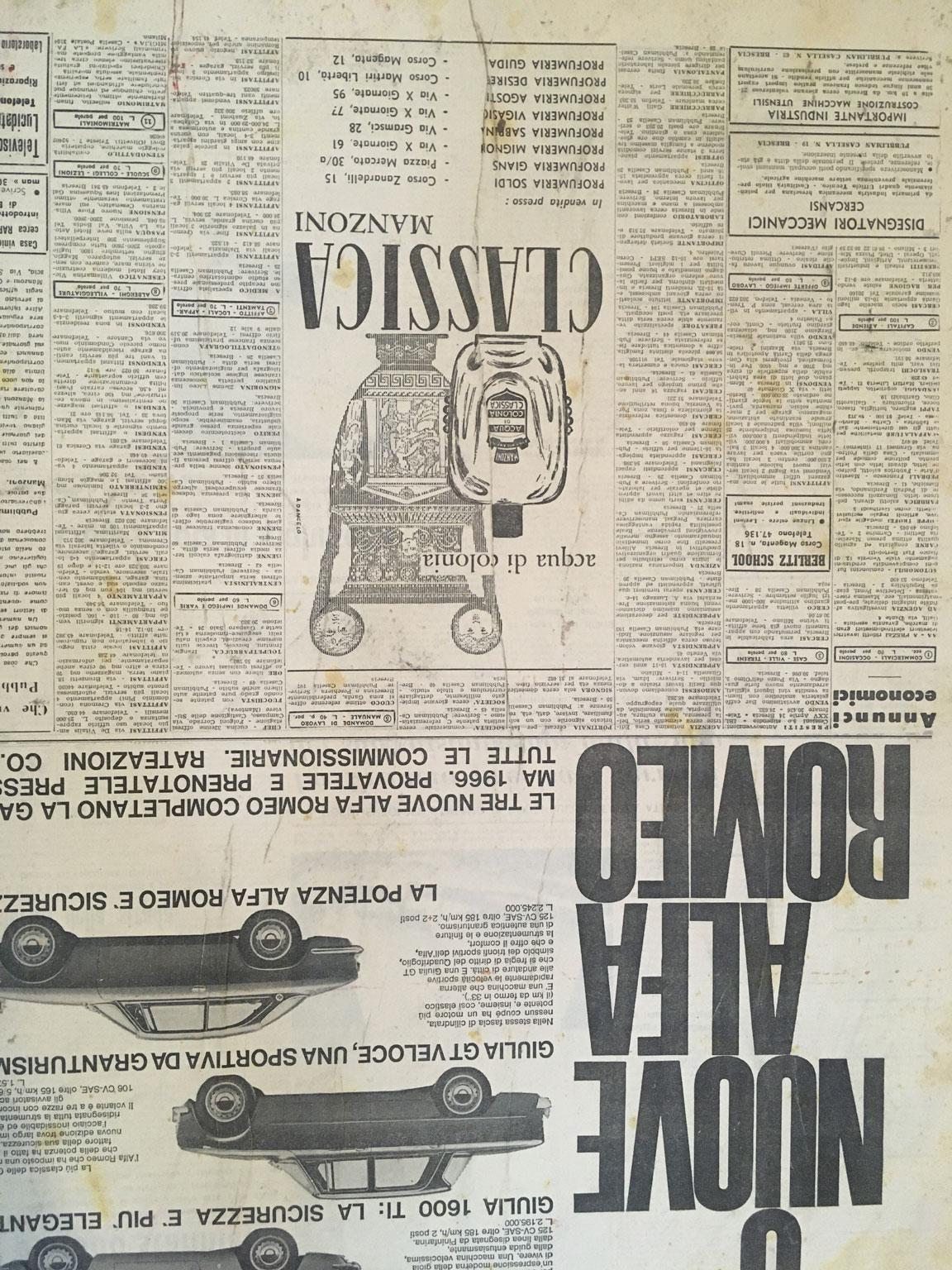 1966 Italie Peinture abstraite et collage de papier par Ermete Lancini en vente 19