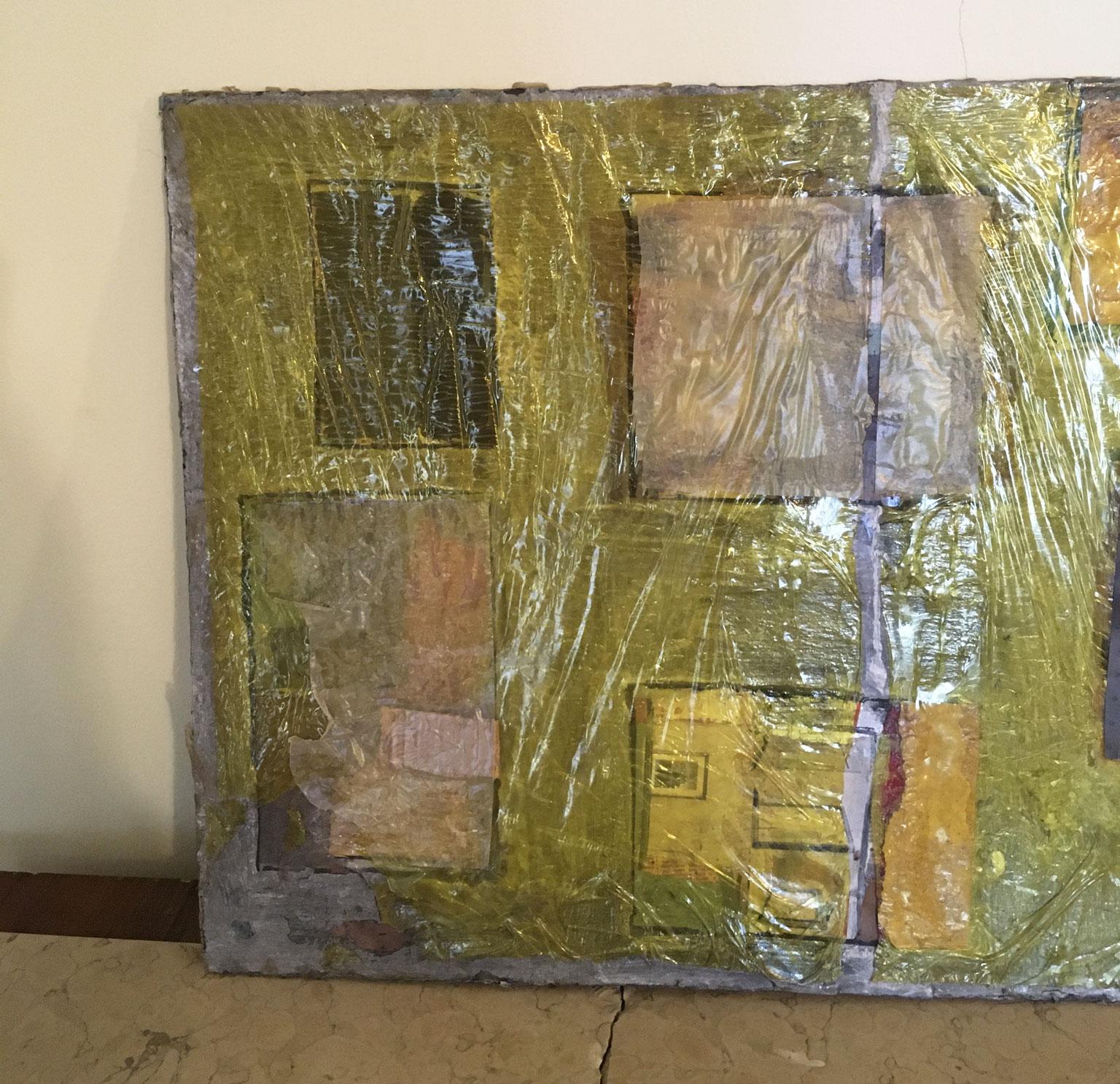 1967 Italy Abstract Painting and Mixed Media Collage by Ermete Lancini  For Sale 2