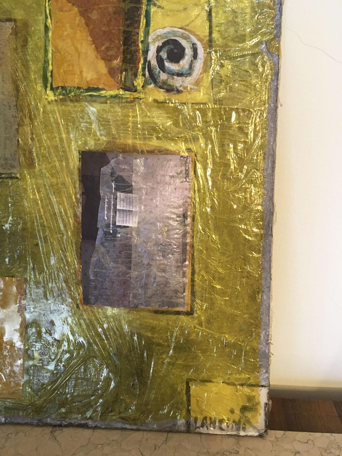 1967 Italie Peinture abstraite et Collage en Mixed Media par Ermete Lancini en vente 8