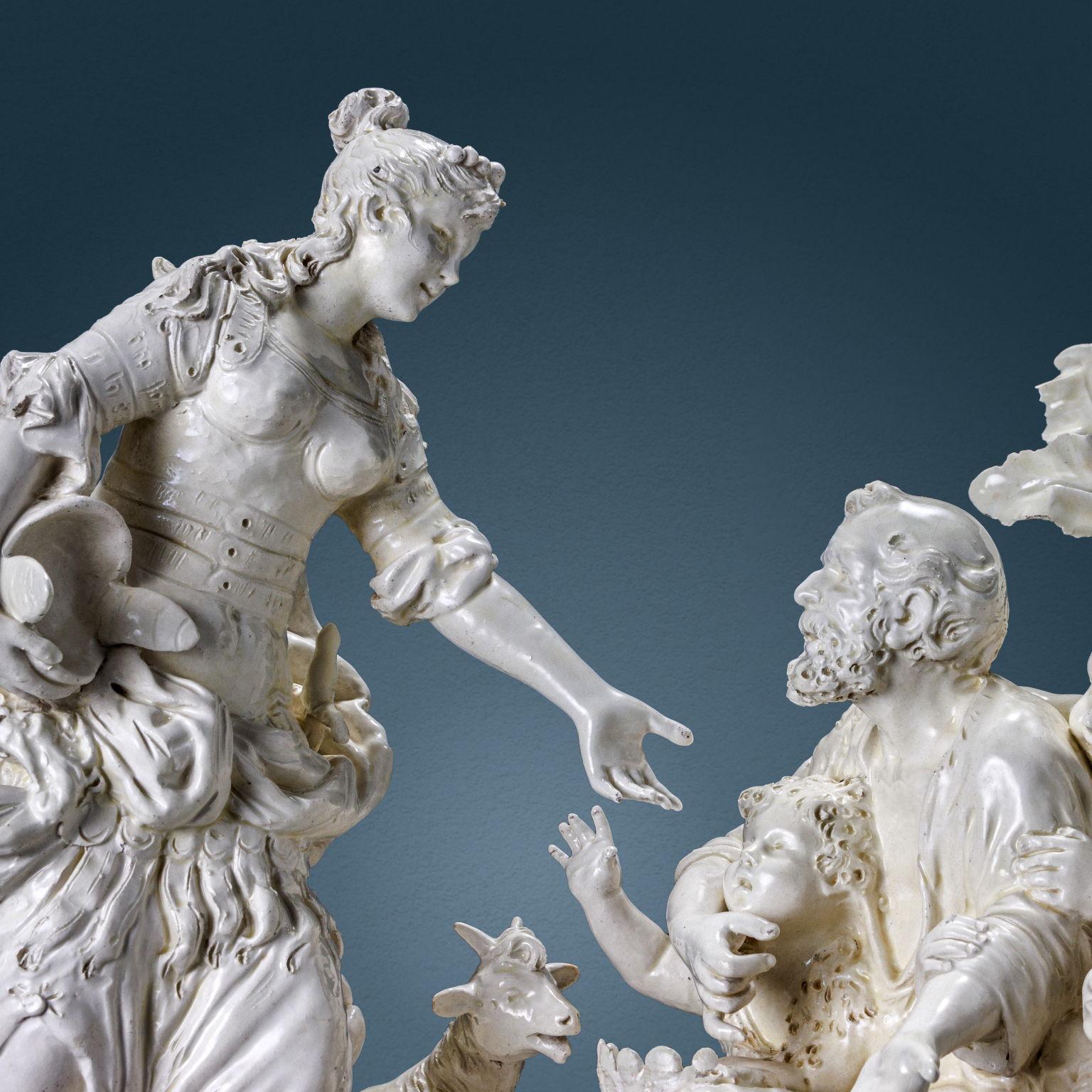 Other Erminia among the shepherds. Naples, Capodimonte Manufacture 19th century For Sale