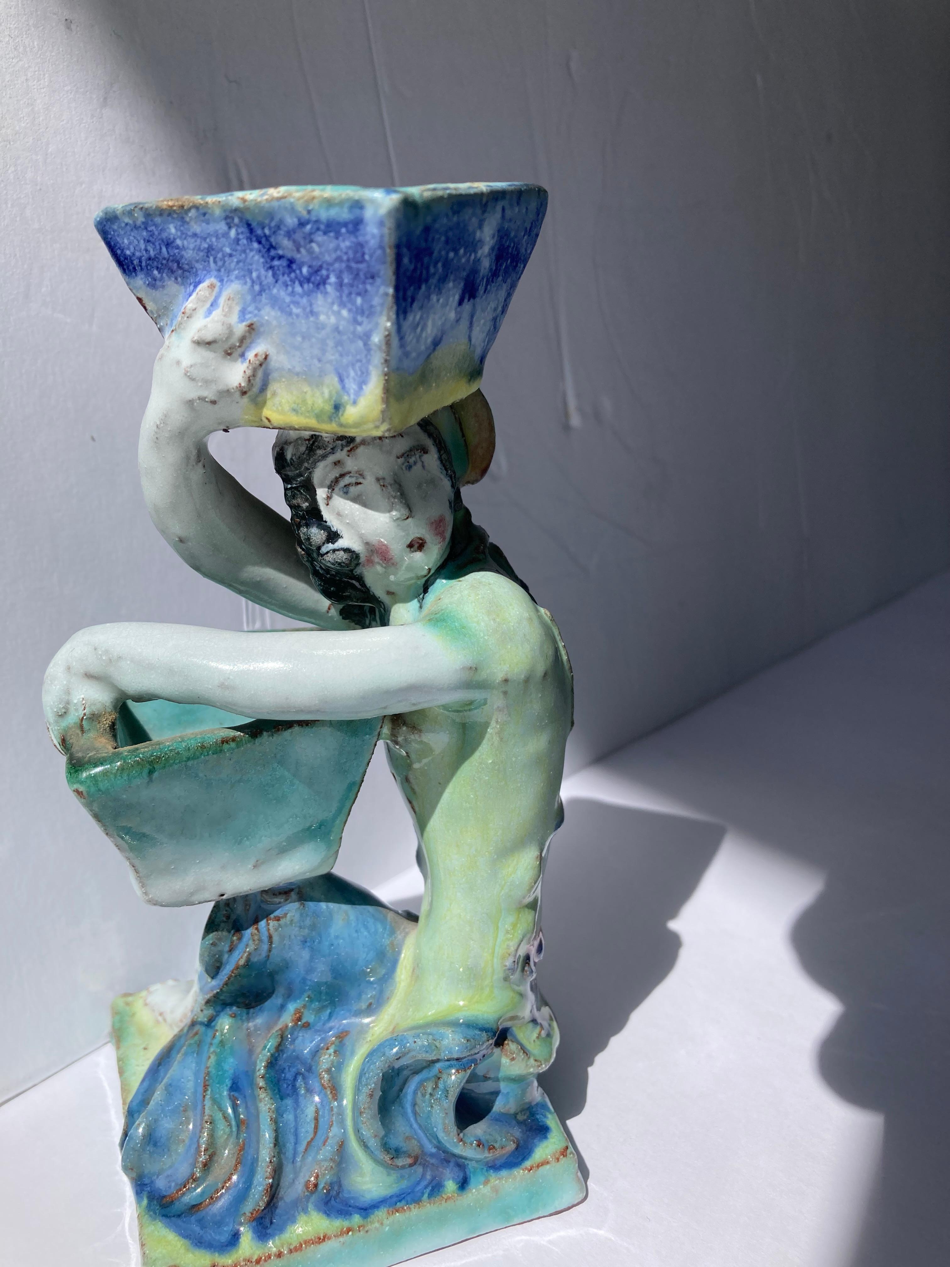Sculpture en poterie Erna Kopriva/Terracotta, Figure pour Wiener Werkstatte, 