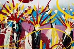 Ceremony under Moon, Folk Art Acrylic Painting by Ernani Silva