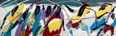Dancing Group, Folk Art Acrylic Painting by Ernani Silva