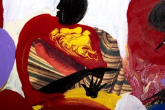 Figures Playing Drums, Folk Art Acrylic Painting by Ernani Silva