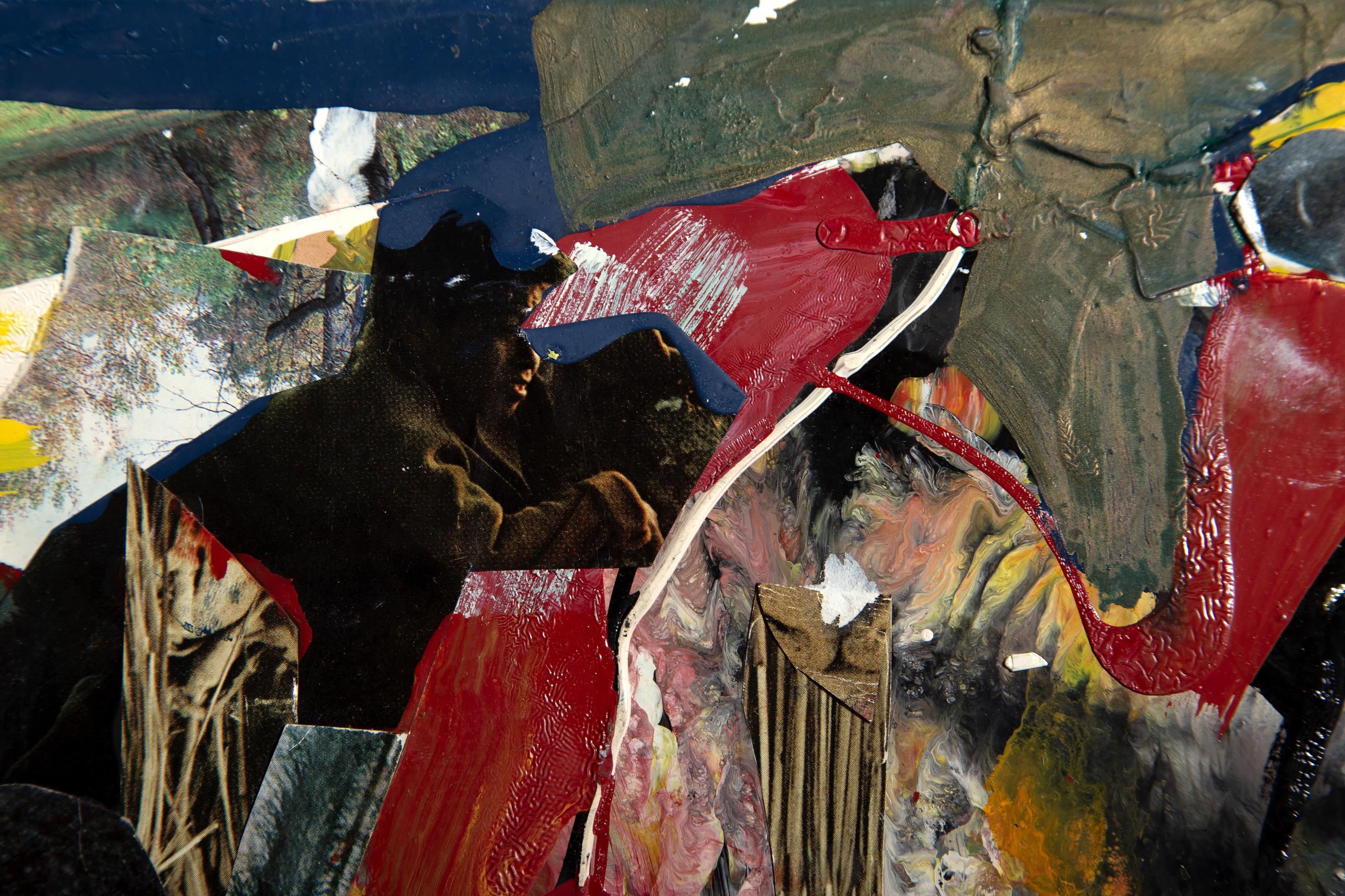 Hombre y niño, pintura acrílica de arte popular de Ernani Silva en venta 2