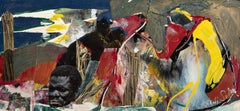 Uomo e bambino, Pittura acrilica folkloristica di Ernani Silva