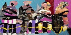 Madre e hijo, pintura acrílica de arte popular de Ernani Silva