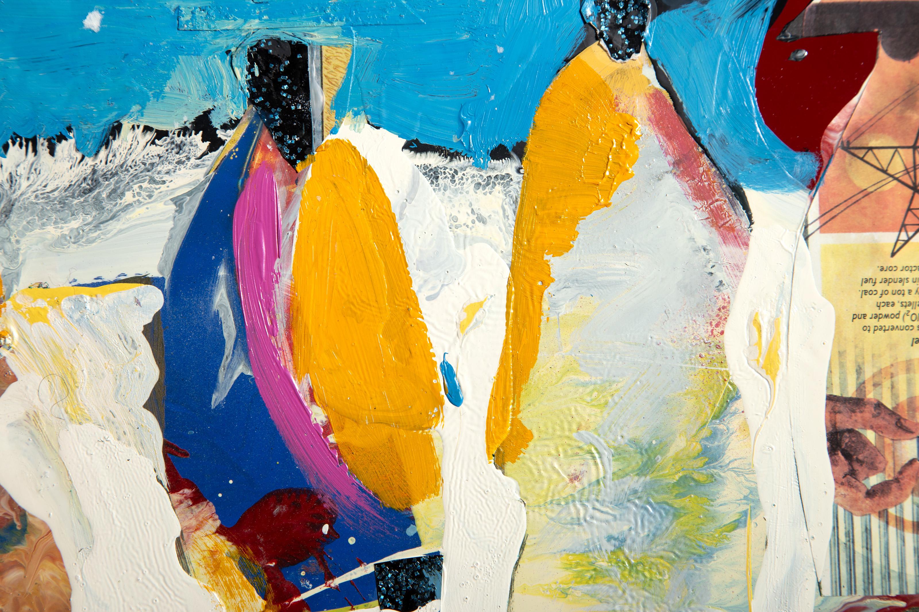 Siete figuras, pintura acrílica de arte popular de Ernani Silva en venta 2