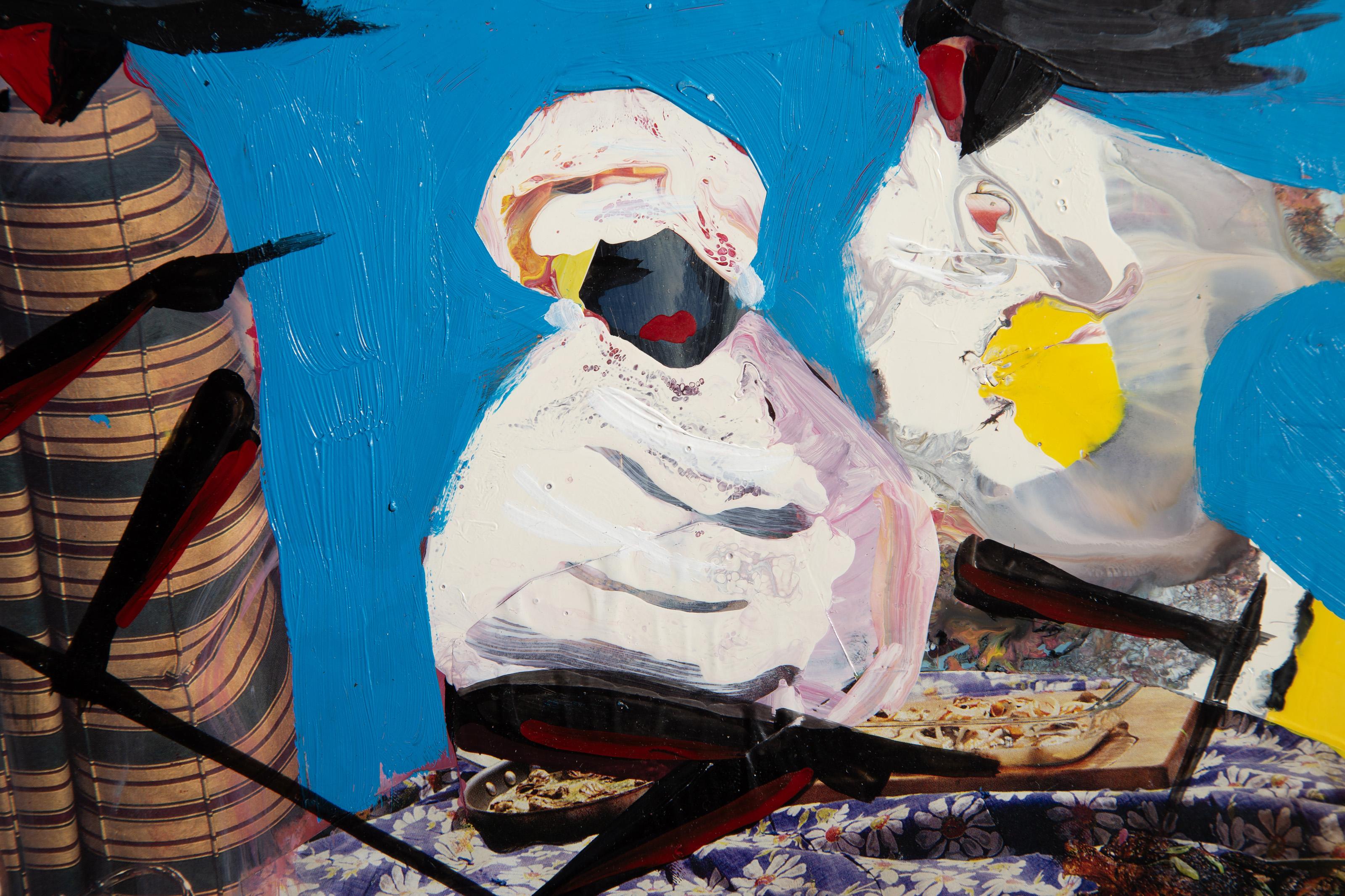 La fiesta, pintura acrílica de arte popular de Ernani Silva en venta 1