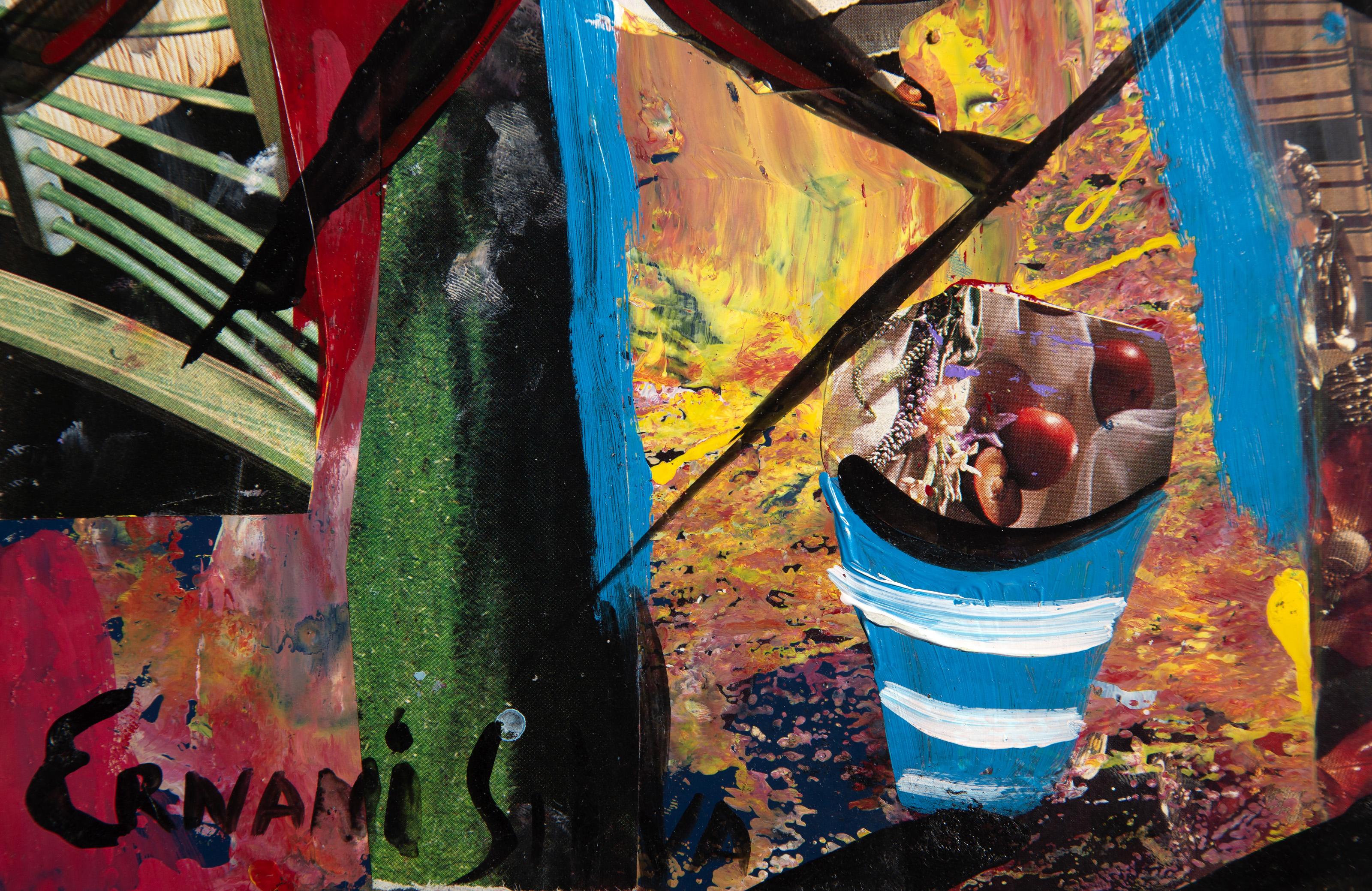 La fiesta, pintura acrílica de arte popular de Ernani Silva en venta 3