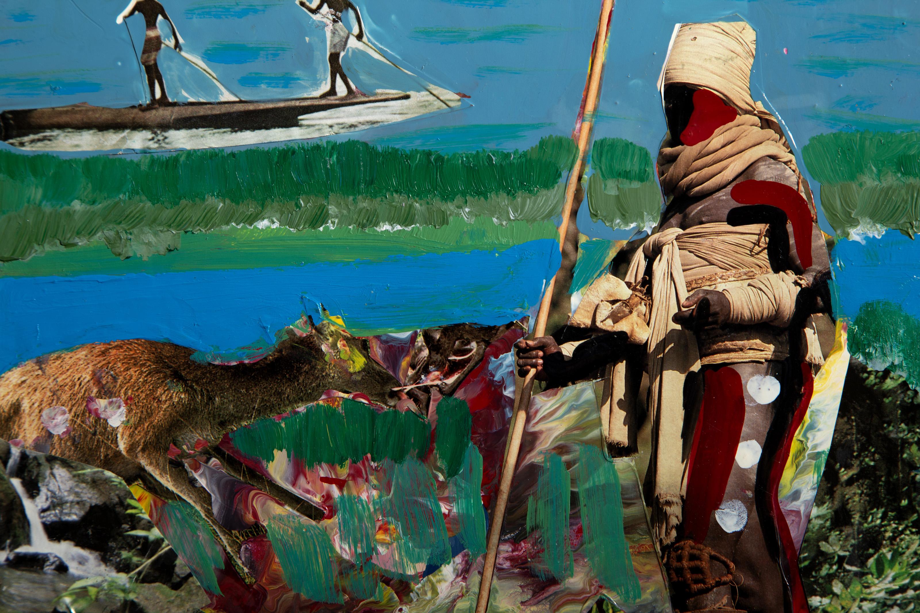 La caza, pintura acrílica de arte popular de Ernani Silva en venta 2