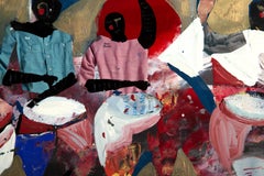 West Meets East, Volkskunst, Acrylgemälde von Ernani Silva