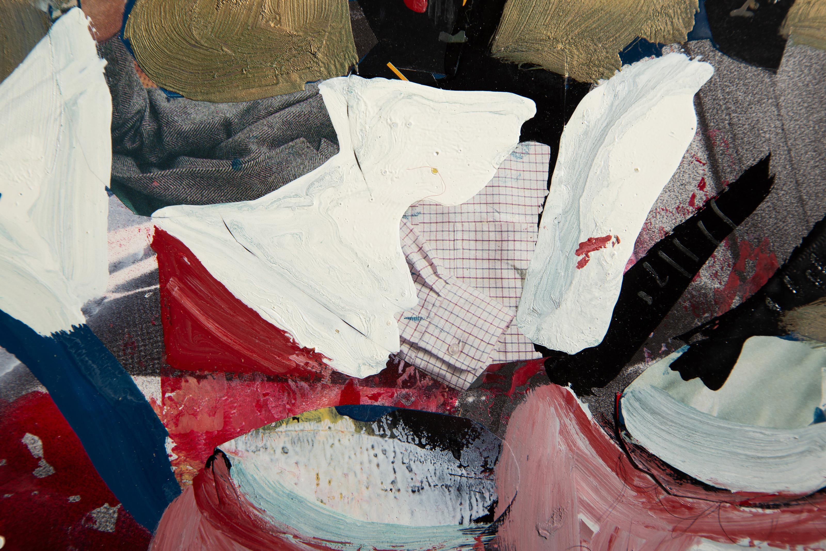 Occidente se encuentra con Oriente, pintura acrílica de arte popular de Ernani Silva en venta 2